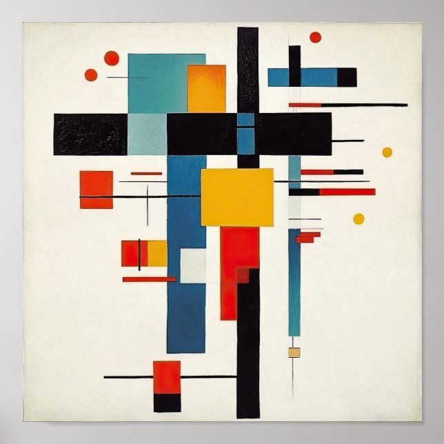Affiche d'art suprematiste croisé (Devant)