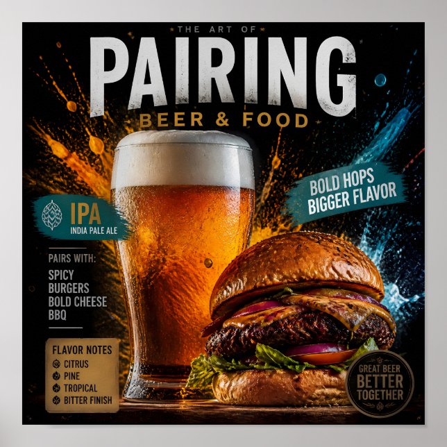 Affiche d'art sur l'association de bière houblonné (Devant)