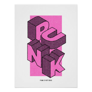 Affiche d'art typographique gras Punk Is Not Dead
