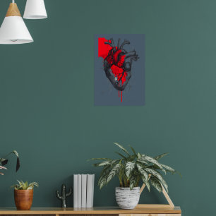 Affiche d'art unique représentant un cœur humain a