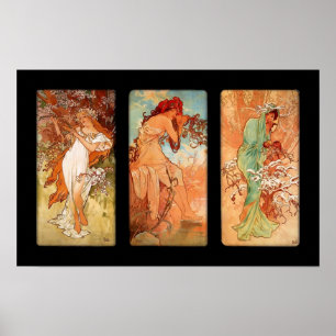 Affiche d'art vintage Alfons Mucha panneau Art nou