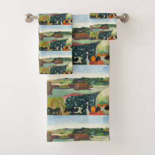 Affiche d'art vintage de Gauguin Meules en Bretagn