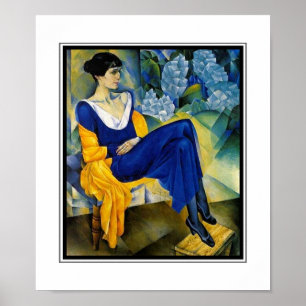 Affiche d'art vintage femme bleue Akhmatova_1914