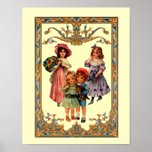 Affiche d'art vintage victorien pour enfants