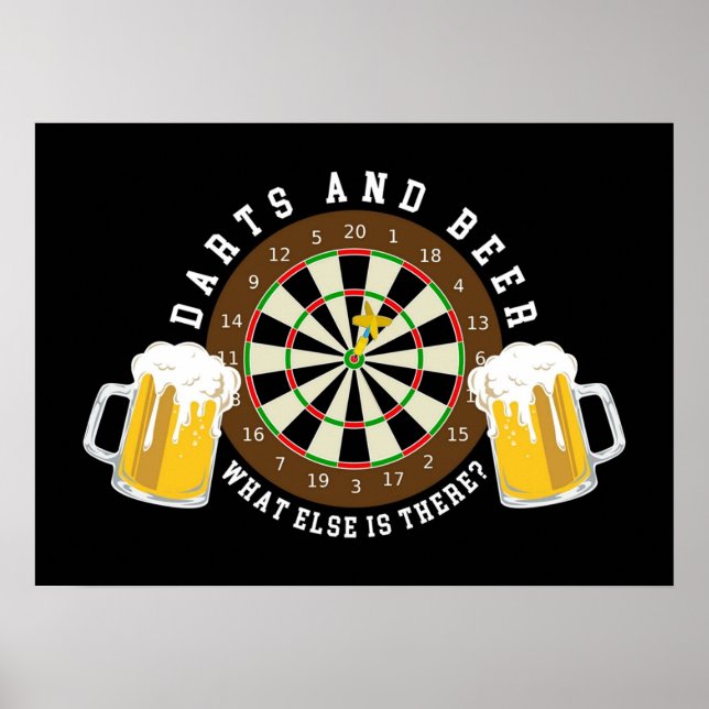Affiche Dartboard fléchettes et bière tournoi Sport amusan (Devant)