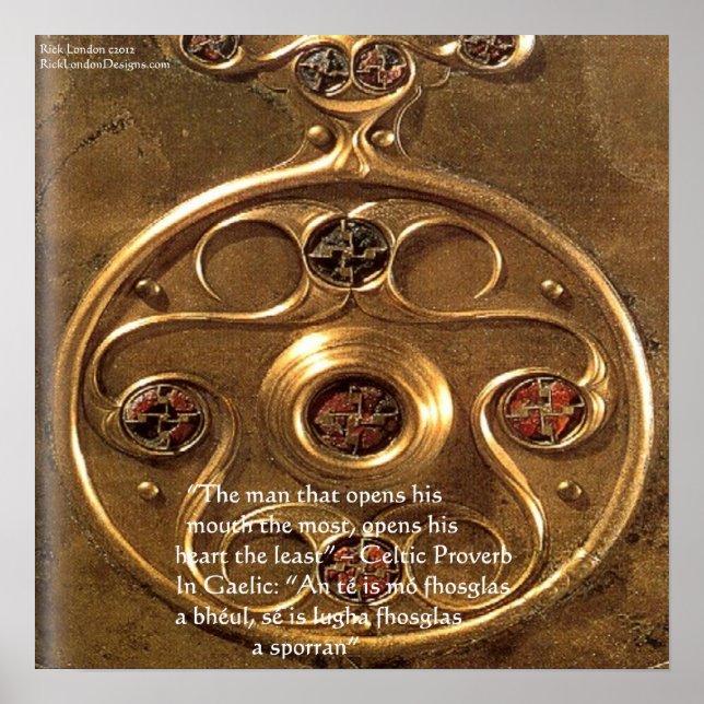 Affiche d'artefact et de proverbe celtique (Devant)