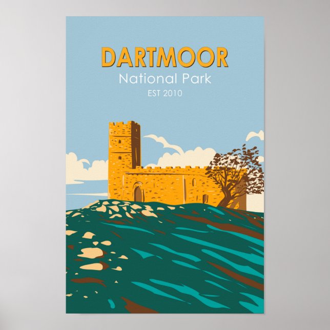Affiche Dartmoor National Park Brentor Church Angleterre (Devant)