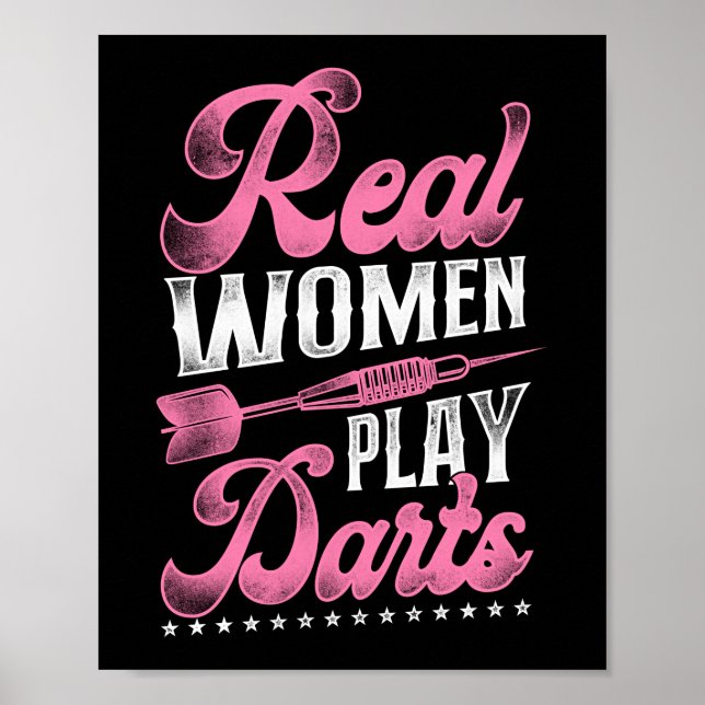 Affiche Darts Dart femmes réelles Jouer fléchettes fille (Devant)