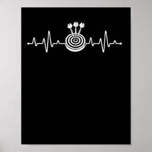 Affiche Darts Heartbeat Funny Dart player pouls cible