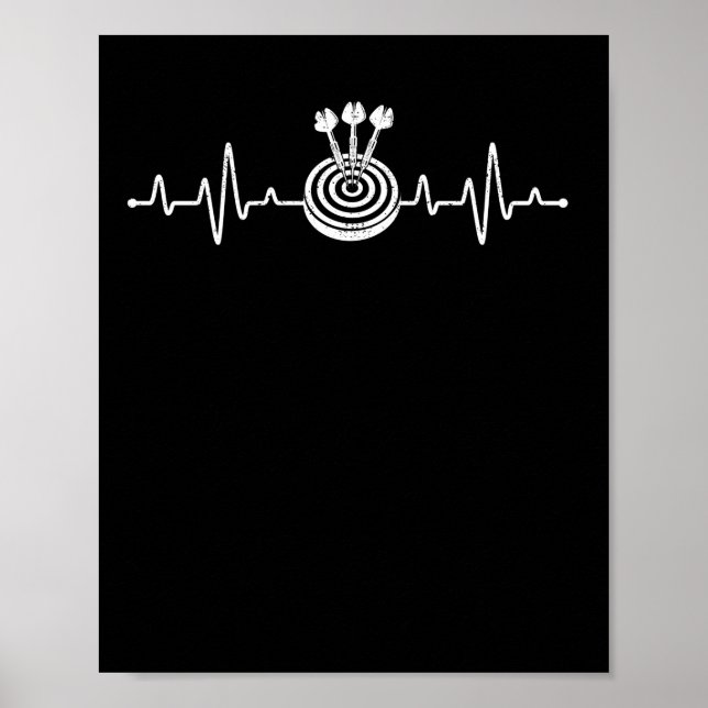 Affiche Darts Heartbeat Funny Dart player pouls cible (Devant)