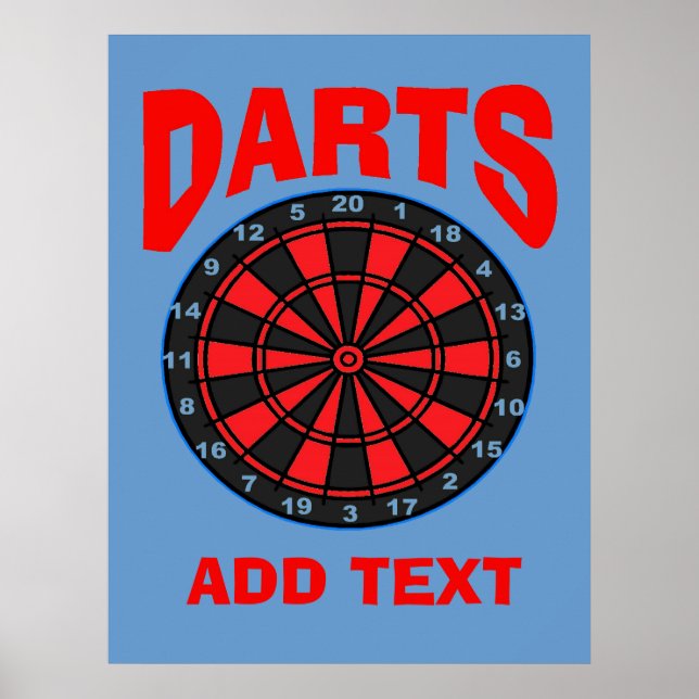 Affiche Darts Target, ajouter du texte, (Devant)