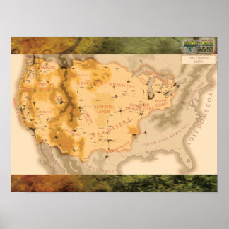 Affiche Darwin's World Twisted Earth Map avec arrière - pl