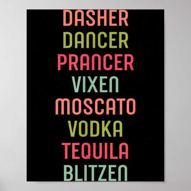 Affiche Dasher Dancer Prancer Vixen Moscato Vodka Tequila  (Devant)