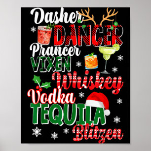 Affiche Dasher Dancer Prancer Vixen Moscato Vodka Tequila