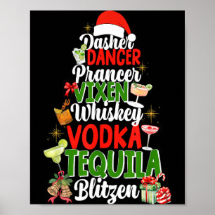 Affiche Dasher Dancer Prancer Vixen Moscato Vodka Tequila