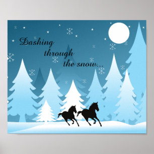 Affiche Dashing Through the Snow ~ Horse Holiday Christmas