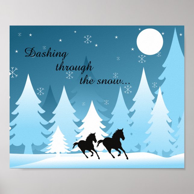 Affiche Dashing Through the Snow ~ Horse Holiday Christmas (Devant)