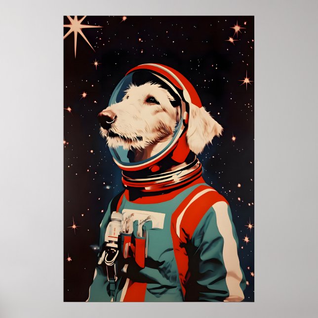 Affiche d'astronaute Irish Wolfhound, Irish Wolfho (Devant)