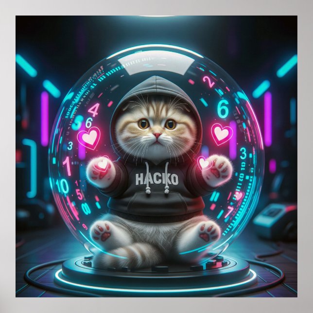 Affiche Data Whiskers & Sagesse : L'avenir est Feline-Powe (Devant)