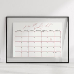 Affiche Date de bébé Shower Floral Timeless Vintage Guess