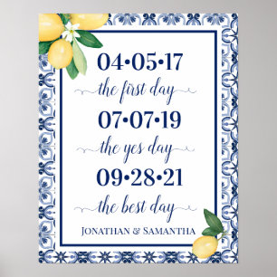 Affiche Date de mariage du meilleur jour Oui Jour Méditerr