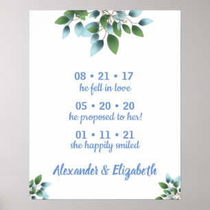 Affiche Date de mariage du meilleur jour Oui Signe Eucalyp