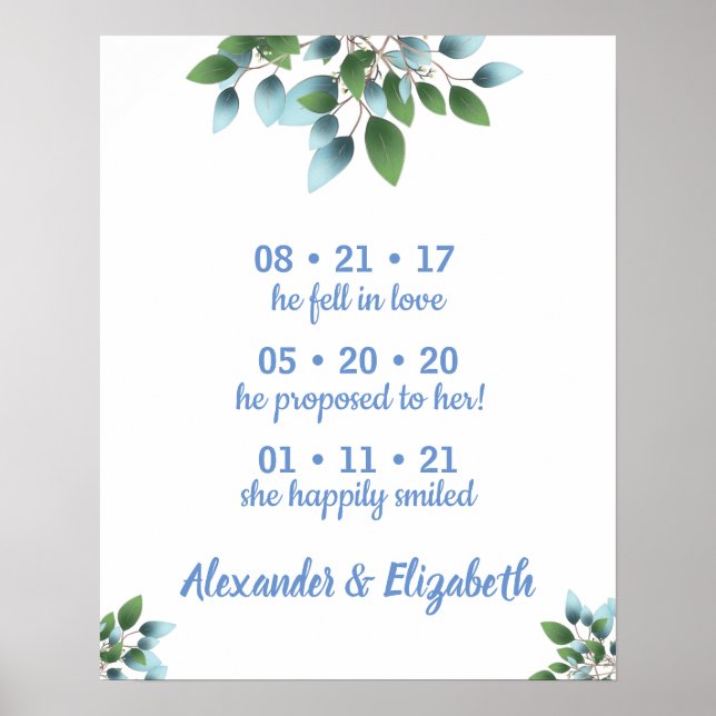 Affiche Date de mariage du plus beau jour Oui signe Eucaly (Devant)