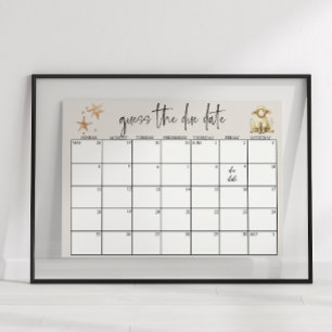 Affiche Date de naissance estimée pour une Baby Shower ave