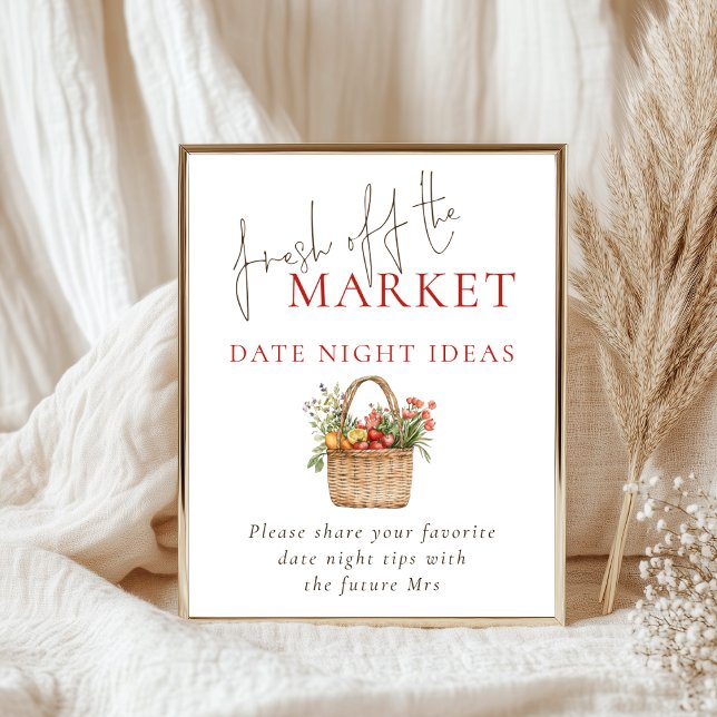 Affiche Date Night Ideas Fresh off Market Fête des mariées (Créateur téléchargé)