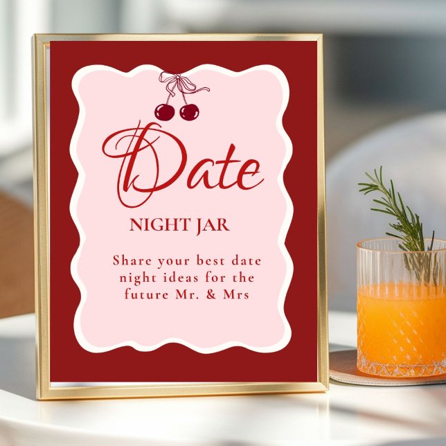 Affiche Date Night valentine Bridal Shower wedding Sign (Créateur téléchargé)