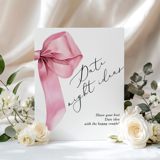 Affiche Date nuit idées Pink Bow Elle est en train de noue (Créateur téléchargé)