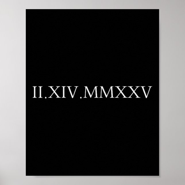Affiche Date Roman Numerals Valentine's Day Couple Duo Chr (Devant)