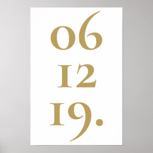 Affiche Date spéciale moderne en or personnalisé