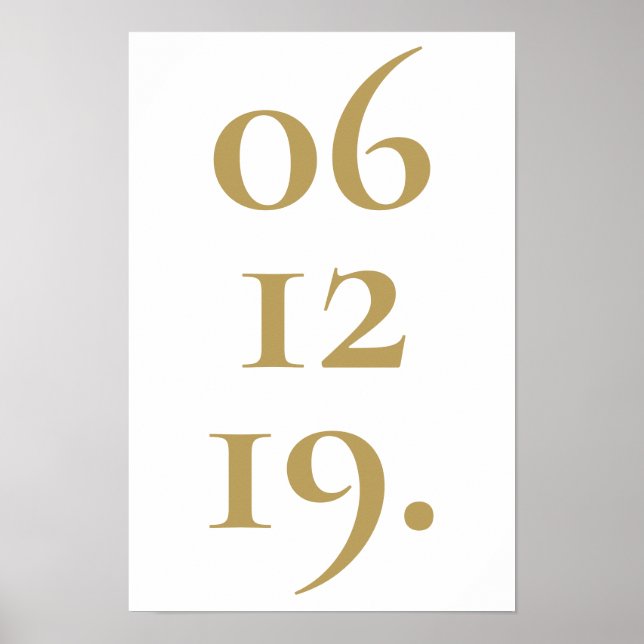 Affiche Date spéciale moderne en or personnalisé (Devant)