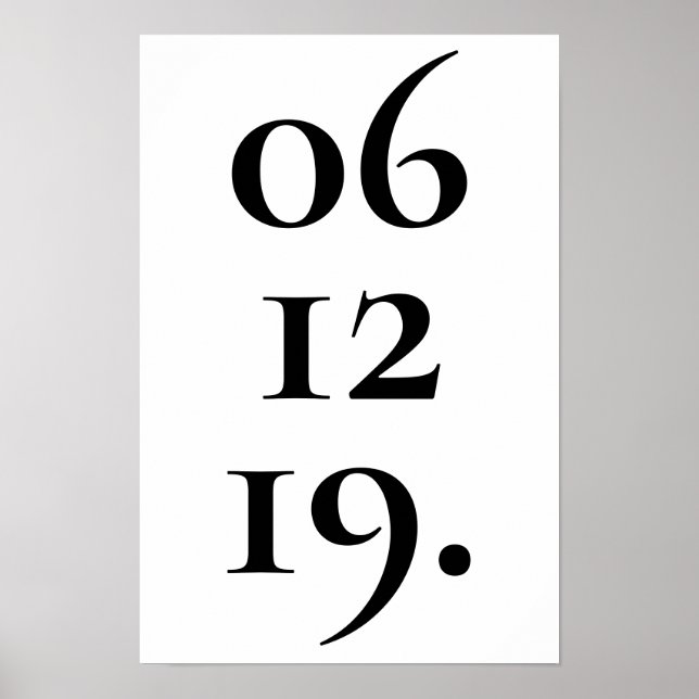 Affiche Date spéciale personnalisée noir et blanc (Devant)