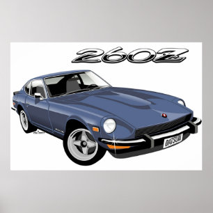 Affiche Datsun 260Z bleu