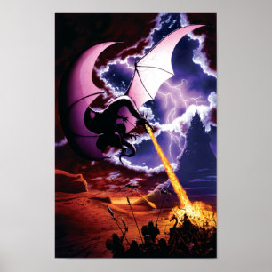 Affiche d'attaque de dragon