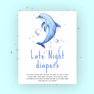Affiche Dauphin aquarelle - Couches de nuit