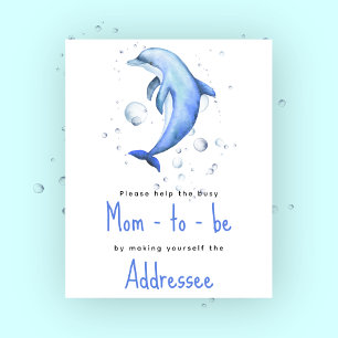 Affiche Dauphin aquarelle - Maman destinataire
