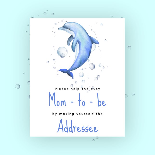Affiche Dauphin aquarelle - Maman destinataire (Créateur téléchargé)