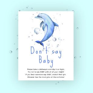 Affiche Dauphin aquarelle - Ne dites pas bébé