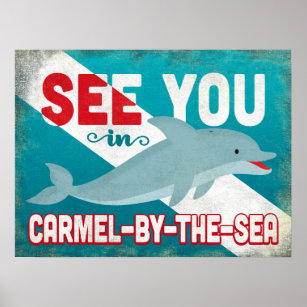 Affiche Dauphin Carmel by the Sea - Vintage voyage rétro