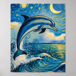 Affiche Dauphin de la Nuit Étoilée Postres