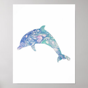 Affiche Dauphin, De La Peinture Originale, Dauphin