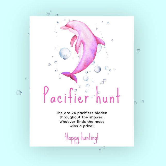Affiche Dauphin de l'océan - Jeu de chasse à la tétine Bab (Créateur téléchargé)