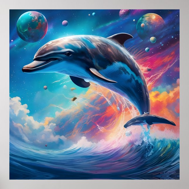 Affiche Dauphin, Imaginaire, planètes (Devant)