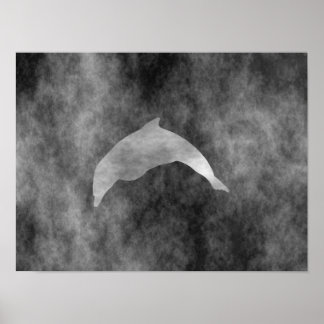 Affiche Dauphin noir foncé