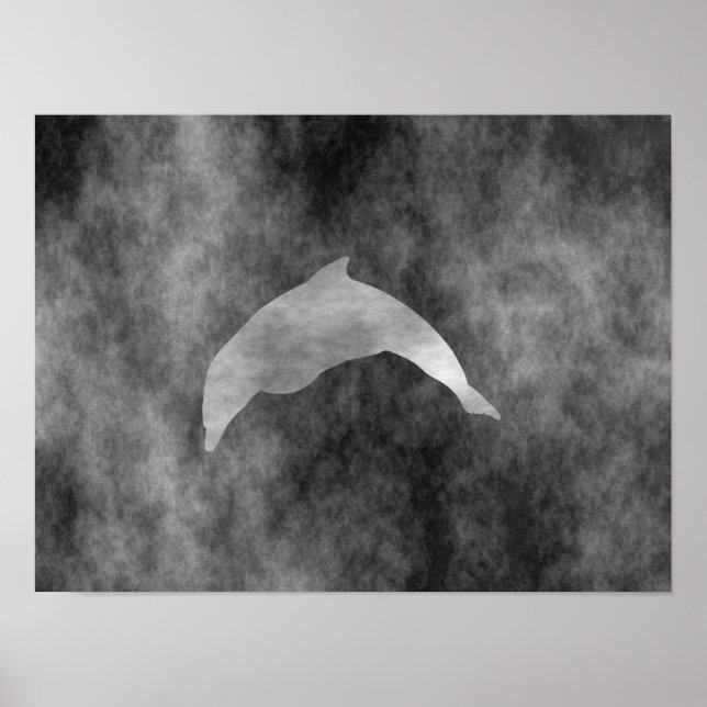 Affiche Dauphin noir foncé (Devant)