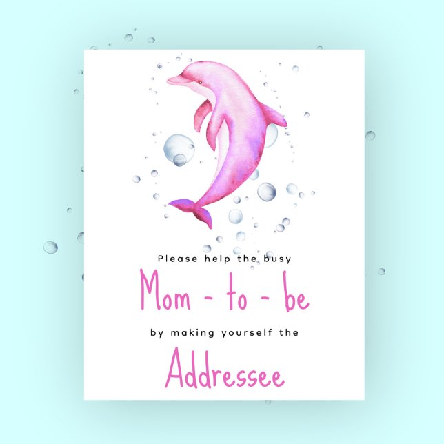 Affiche Dauphin rose à l'aquarelle - future maman destinat (Créateur téléchargé)