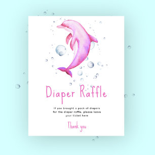 Affiche Dauphin rose aquarelle - Jeu de tirage au sort de